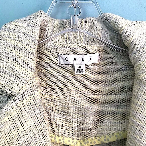 CAbi Lemon Zest Tweed Blazer/Jacket Size 4 - Picture 3 of 4